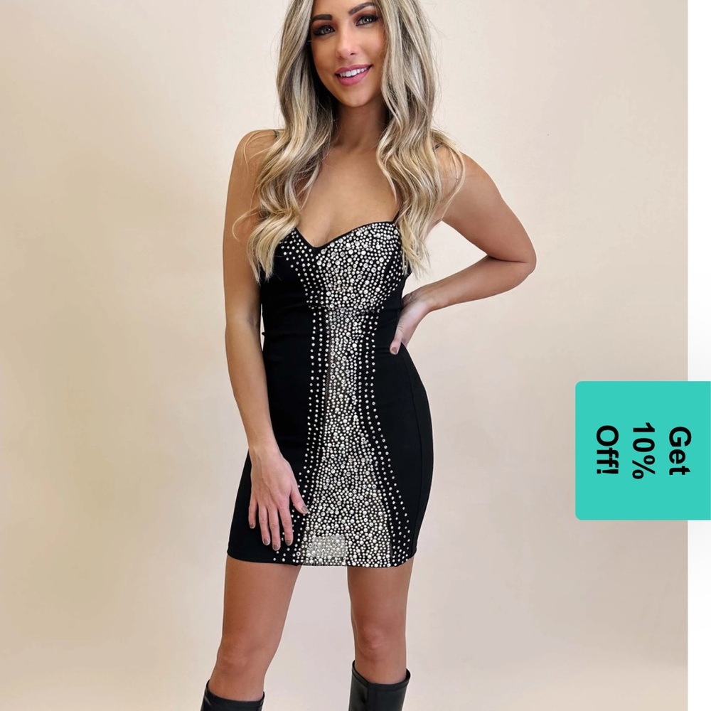 Black Sparkle Mini Dress